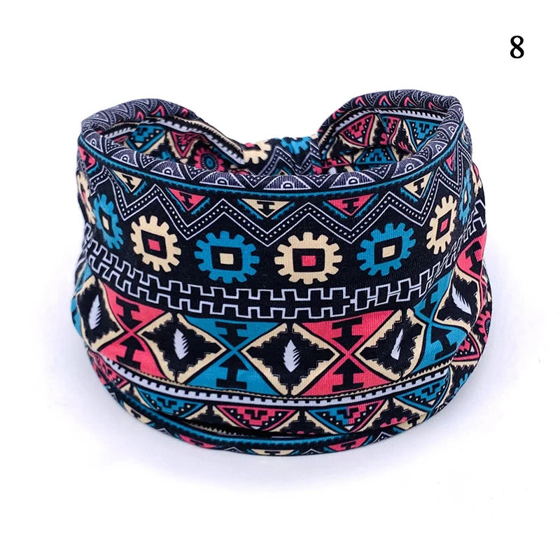 Bohemian Knot Turbans Yoga Elastic Head Wrap Women Fashion Vintage Elastic Hair Band Lady Wide Headbands Female Hair Accessories