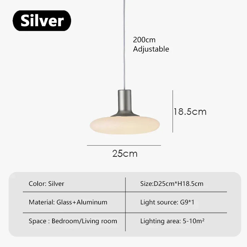 Modern Designer Glass LED Ceiling Hanging Pendant Lamp Luminum for Reading Bedroom Restaurant Dining Room Indoor Home Decoration