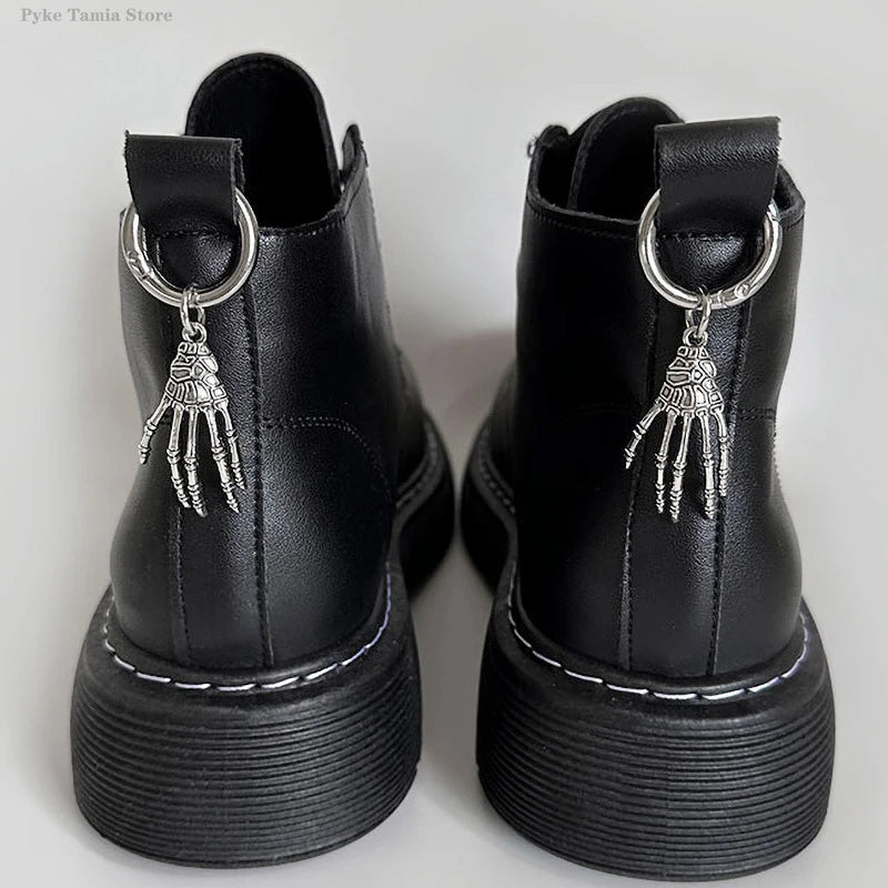 2pcs Shoes Accessories Skull Hand Metal Snake Boots Shoe Hoes Buckles Heel Decoration Pendant Women Party Cool Fashion Jewelry