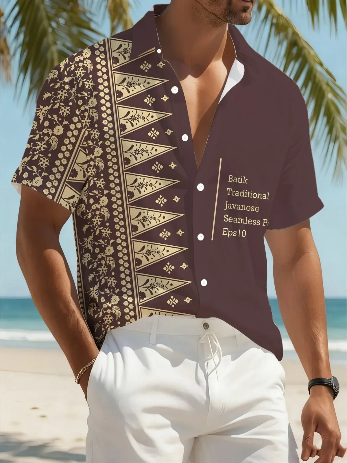 Summer Tropical Print Hawaiian Shirt For Men Fashion Casual Man Short Sleeve Beach Wear Stylish Party Holiday Outfit Shirts