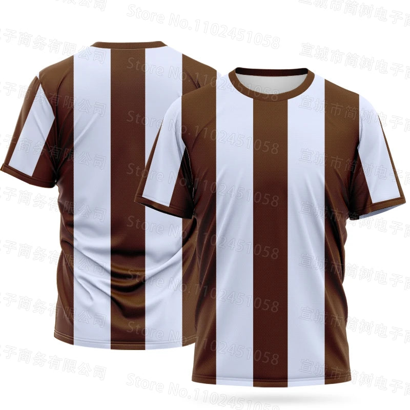 Summer Men Competition Team T-Shirts Fashion Striped Sports Shirt  Children Top Adult Women Tees Fitness Running Clothes