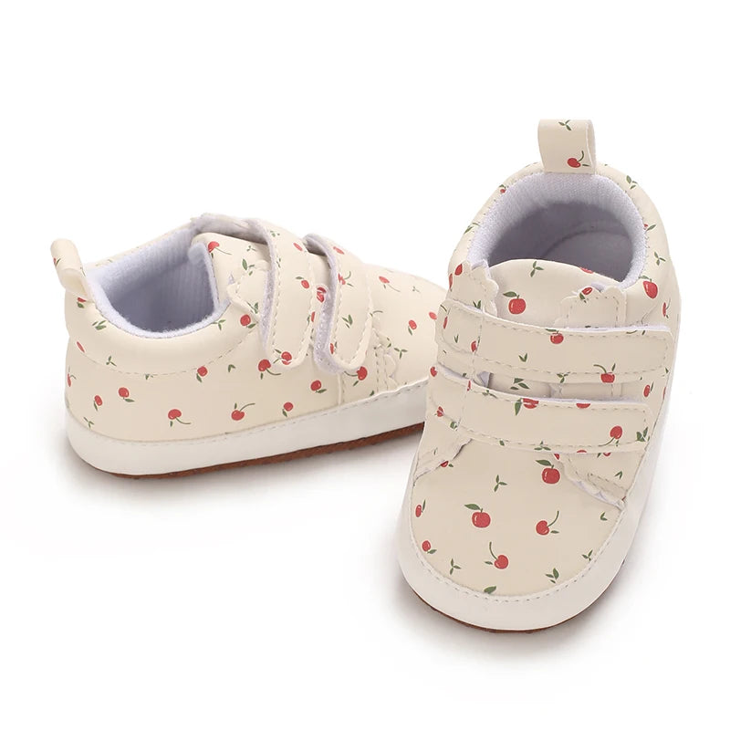 Baby Learning Walk Shoes, Cute Printed & Bow Sneakers, Soft Sole Casual Footwear for Infants 0-18M