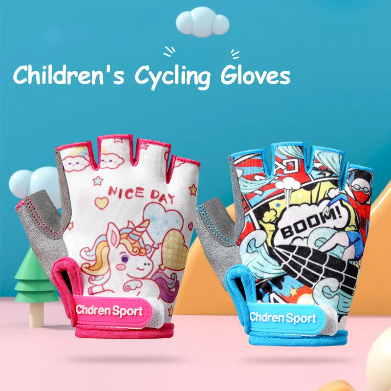 Summer Children's Gloves Sports Bicycle Boy Girl Cycling Anti-Wear Kids Roller Skating Training Exercise Protection Gloves