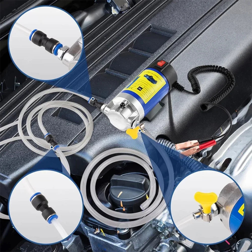 Portable Oil Transfer Pump 1-4L/min 12V Extractor Fluid Suction Electric Change Fuel Pump Siphon Tool for Car Motorcycles Boats