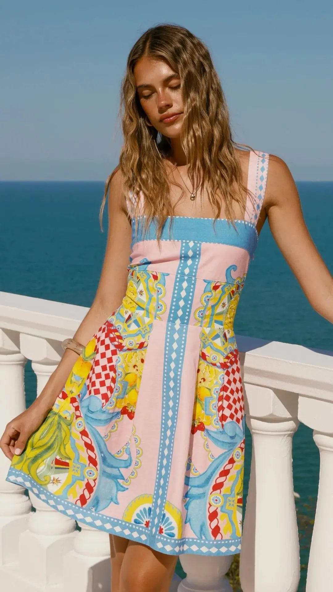 Sexy Elegant Tropical Printed Short Dress Women Spaghetti Strap Bodycon Mini Dresses 2026 Summer Dresses Beach Vacation Vestidos