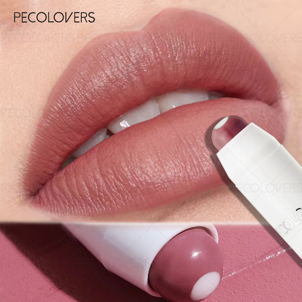 1 Pcs Hydrating Lip Gloss Pen, Pink coral color Chocolate Brown, Glass Lip Effect, Transfer-Proof Moisturizing All Skin Types