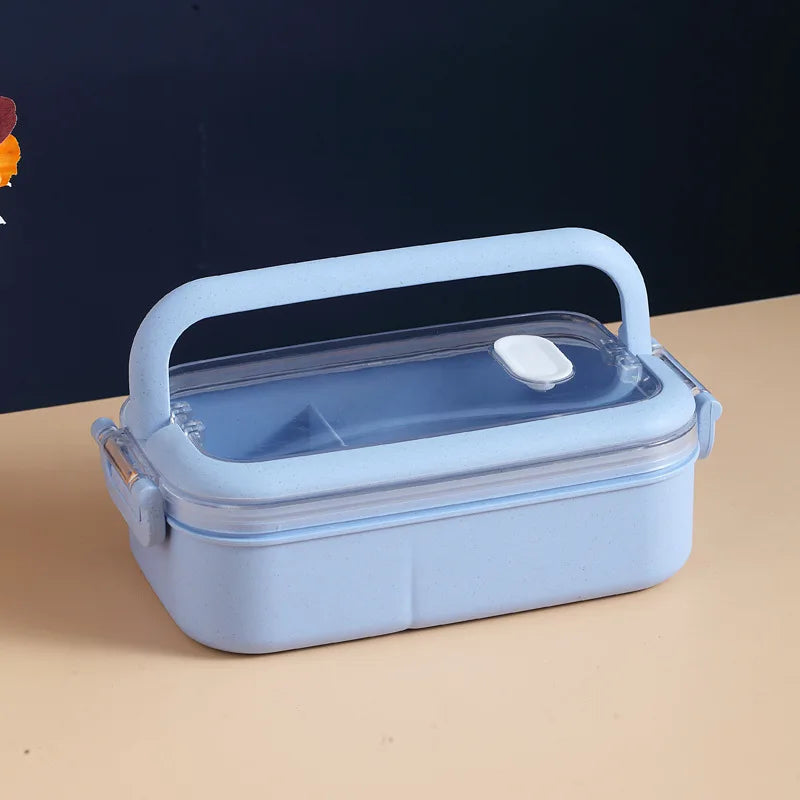 Kitchen Home Microwave Lunch Box Wheat Straw Dinnerware Food Storage Container Children Kids School Office Portable Bento Box