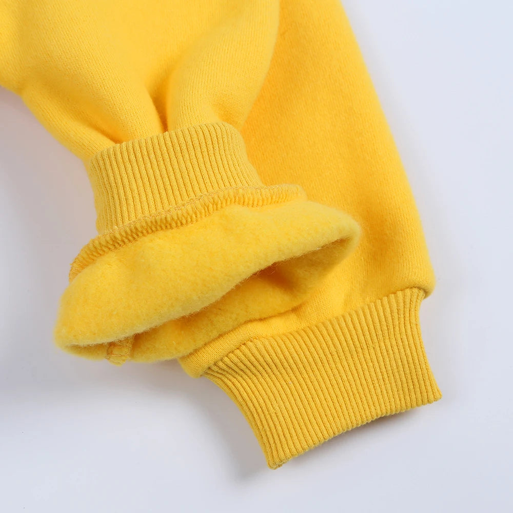 2026 Winter Spring Hoodies Pullovers Kids Boys Girls Clothes Korean Baby Thicken Fleece Sweatshirt Children's Clothing 6M-7T