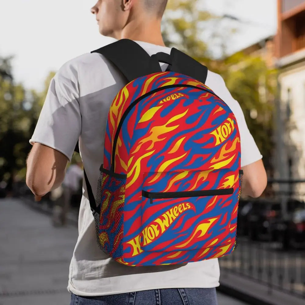 Hot Wheels Race Student Backpack School Bag Hiking Travel Daypack for Men Women Bookbag Shoulder Bags