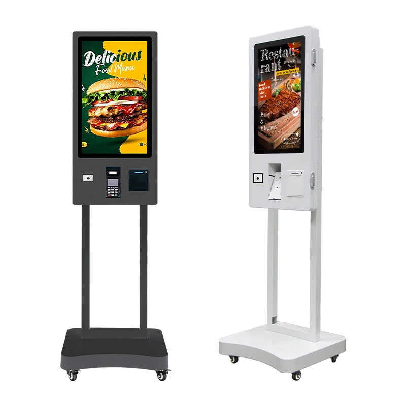 The restaurant touch screen displays the kiosks