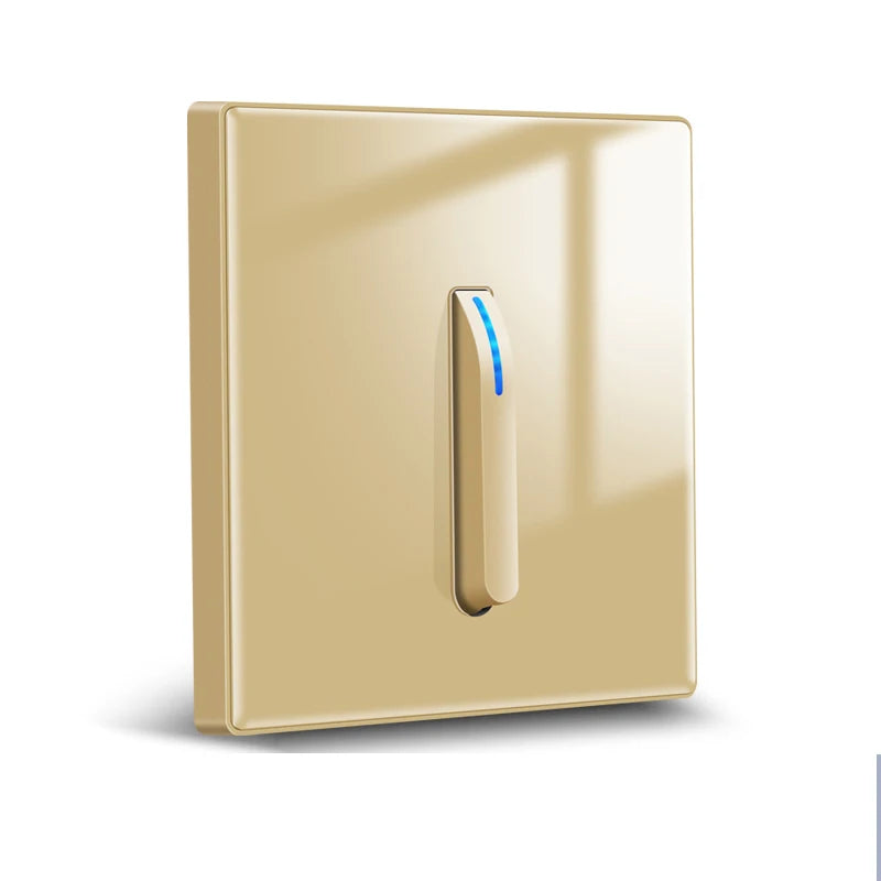 Wall Switch Light Switch 1 2 3 4 Gang Piano Button 1 Way 2 Way White Black Gray Gold Tempered Glass Panel L6