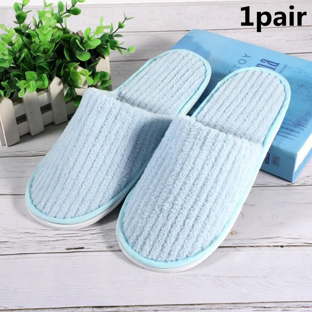 3Pairs Winter Slippers Men Women Hotel Disposable Slippers Thickened Anti-slip Guest Slippers Top Quality Bedroom House Slippers