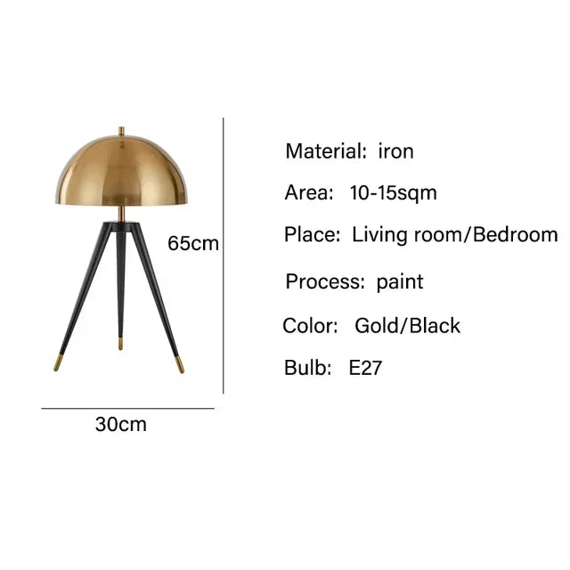 Nordic Tripod Floor Lamp Vintage Postmodern Mushroom Lamp LED Standing Light for Living Room Bedroom Office Home Decor Lighting