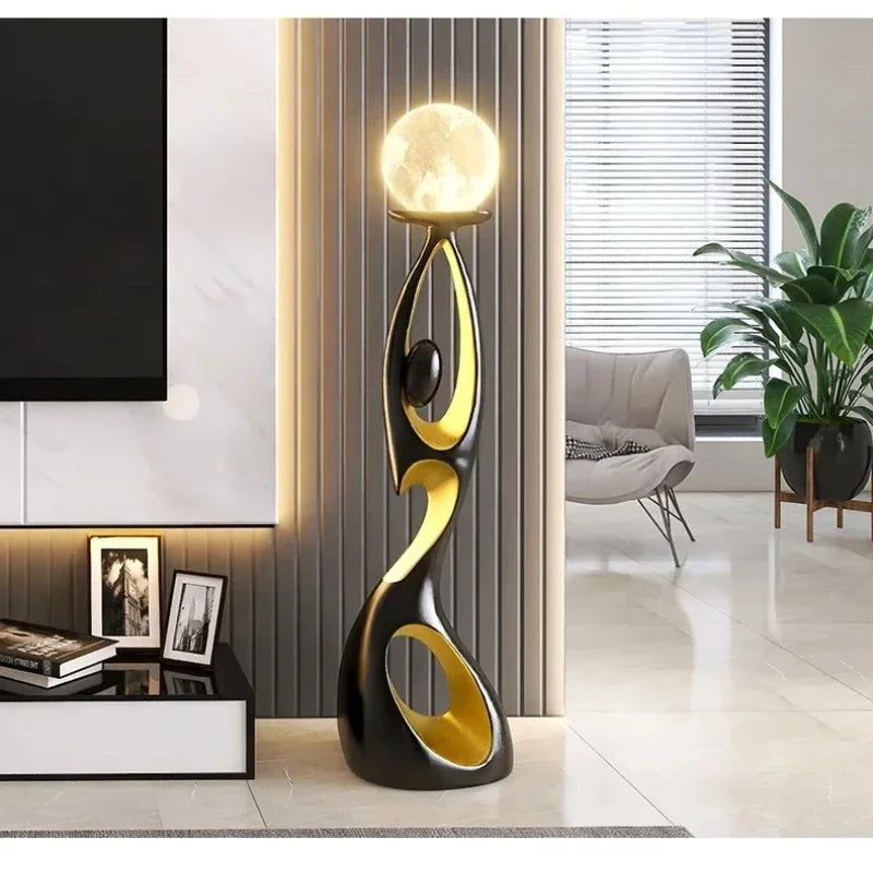 NEW Home Decoration Art Light Luxury Creative Living Room TV Cabinet Floor Decoration Night Glow Resin Sculpture LED Floor Lamp
