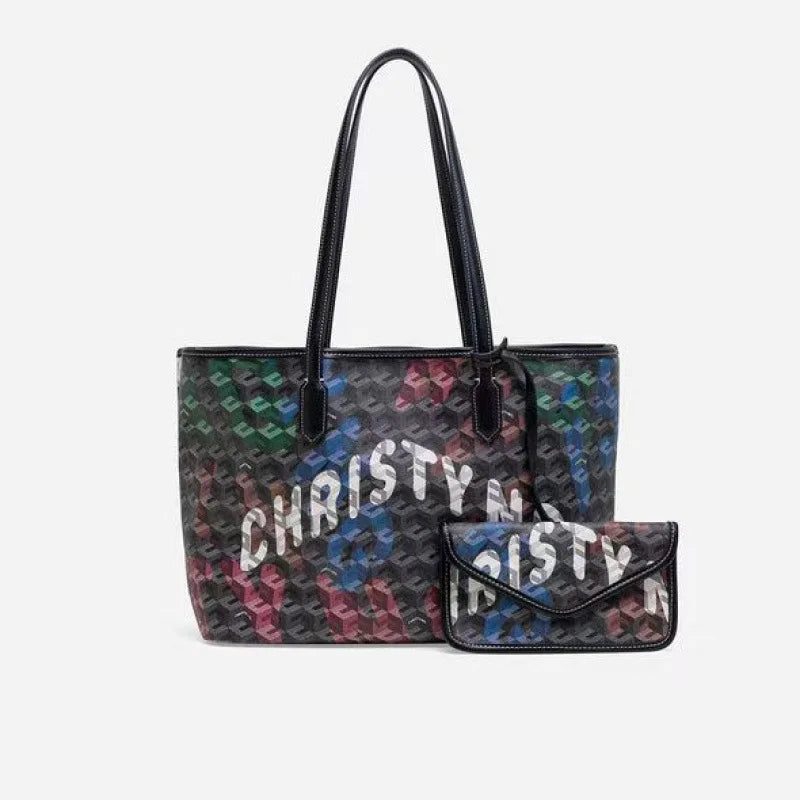 Large Capacity Geometric Print Tote Bag Fashion Women's Handbag Shopper Bag
