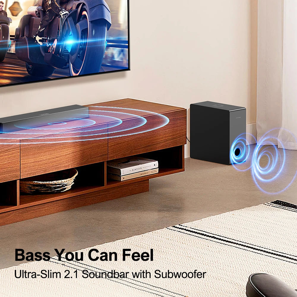 ULTIMEA Nova S40 160W 2.1ch Soundbar for TV with Wired Subwoofer, BassMX, HDMI ARC, Home Theater Sound System Bluetooth Speakers