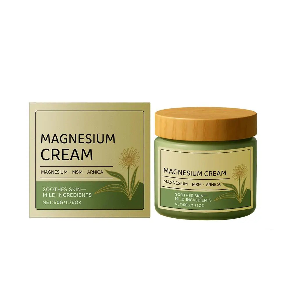 Magnesium Cream with MSM & Arnica, Gentle Plant Extract Body Care Balm, Soothing Massage Cream for Daily Skin Relief