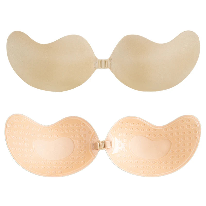 Seamless Adhesive Bras Women Breast Petals Push Up Bra Wedding Party Stick Bras Invisible Silicone Chest Paste Reusable Bra Pads