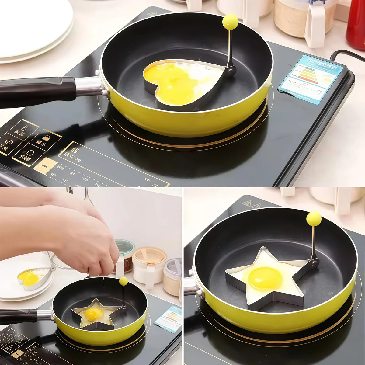 1/4/5PCS Stainless Steel Omelette Forming Machine Mold Breakfast Baking Pancake Mold Baking Cooking Kitchen Gadgets