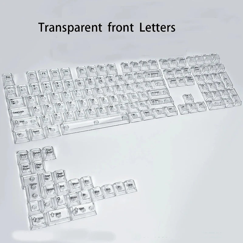 New Purple Transparent Clear Keycaps Crystal Ceramic Pc Keycap Rgb Shine Through Key Cap Mda Profile For Mx Switch Keyboard Gift