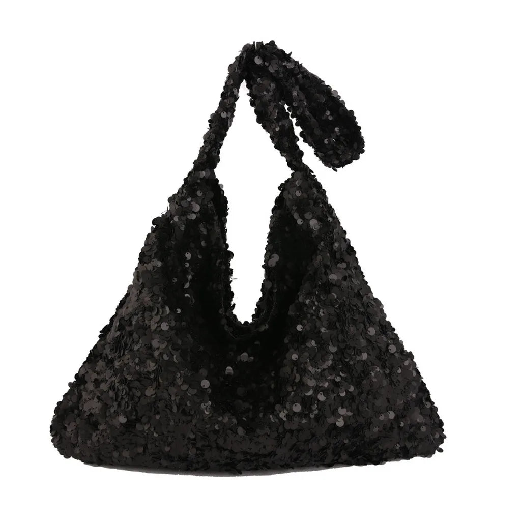 Women'S Sequined Tote Bag Medium-Soft Shoulder Tote Bag Large Capacity Tote Casual For Shopping Meeting Date