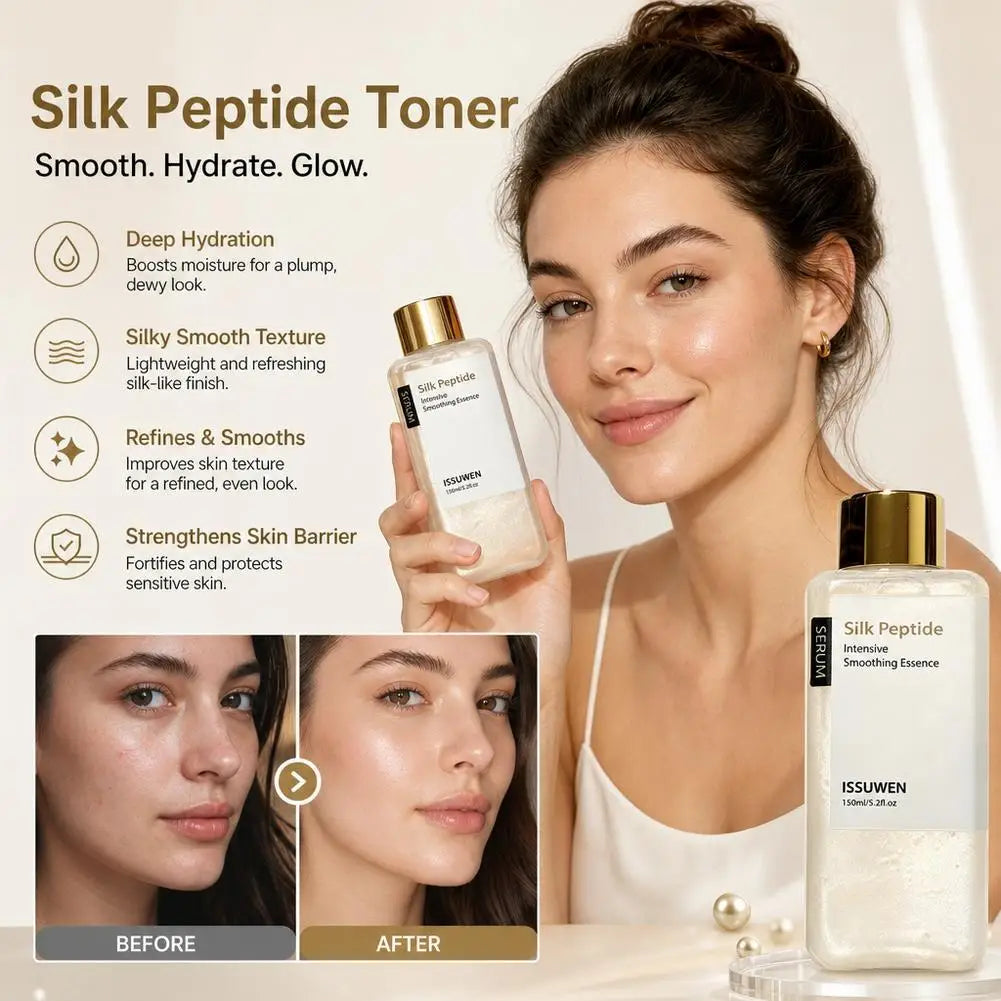 Silk Peptide Intensive Smoothing Essence Toner Relieve Skin Sensitivity Dryness  Quick Absorb Hydrating Basic Korean skincare