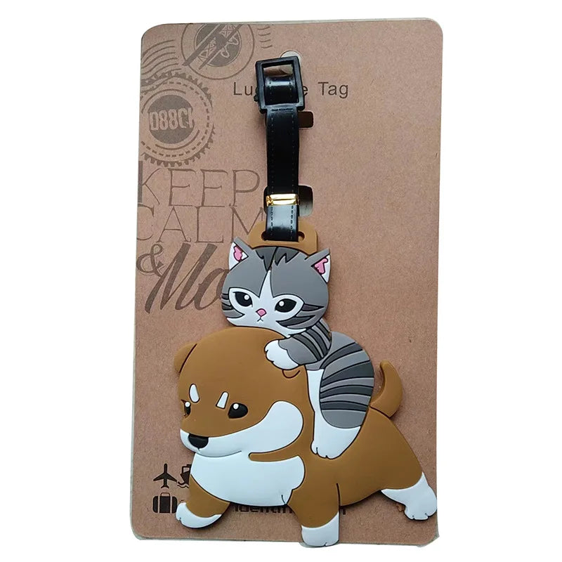 Macaron Colored Cat Paw Luggage Tag Check-in Anti Loss Ornament, Containing Various Types of Luggage Tags
