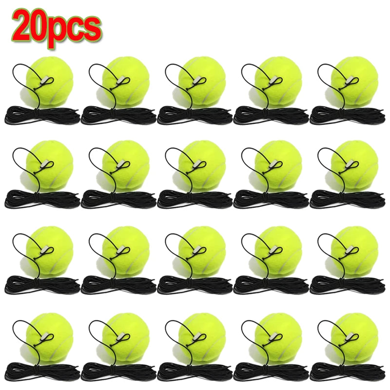 1-20pcs Heavy Duty Tennis Training Aids Base With Elastic Rope Ball Practice Self-Duty Rebound Tennis Trainer Padel Accessories