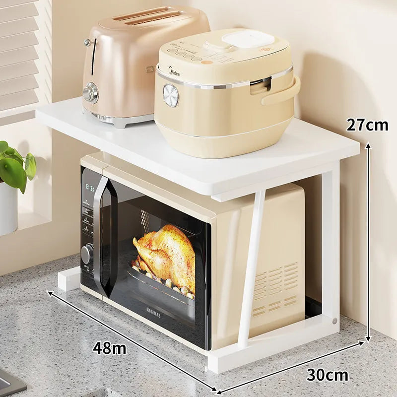 Microwave Oven Rack Kitchen Countertop Storage Shelf Wood Metal Stand for Microwave Toaster Pot Organizer Kitchen Organizer