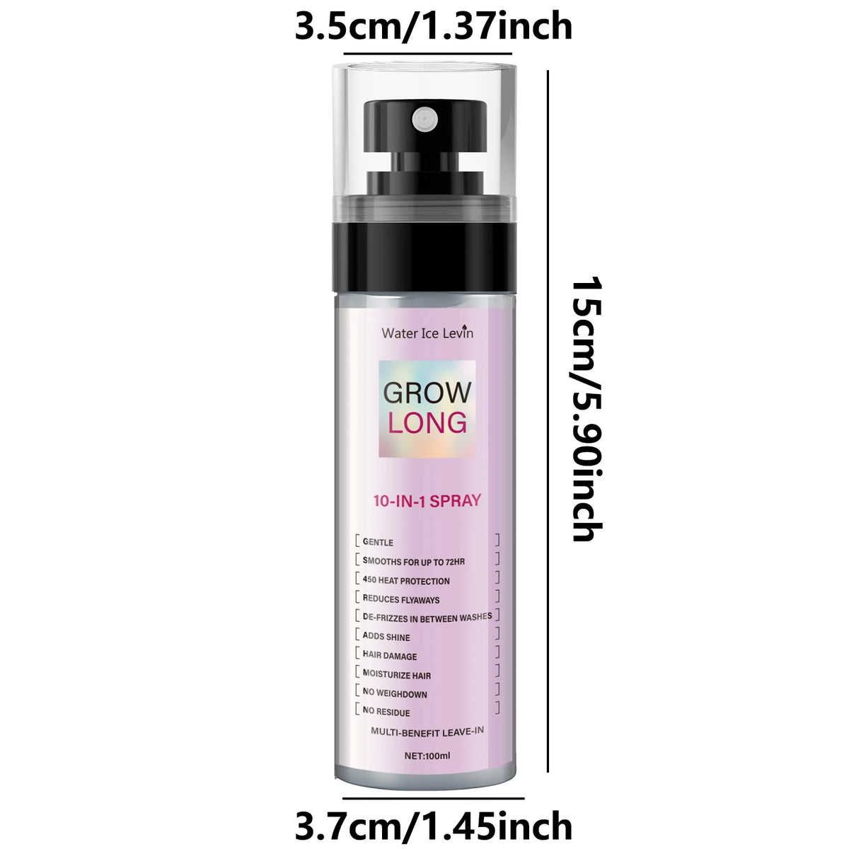 100ml, 10 in 1 Long Hair Care Spray, Innovative Technology for Comprehensive Care, Creating a Natural Lotus-Like Feel, Gentle Spray to Address Various Hair Issues