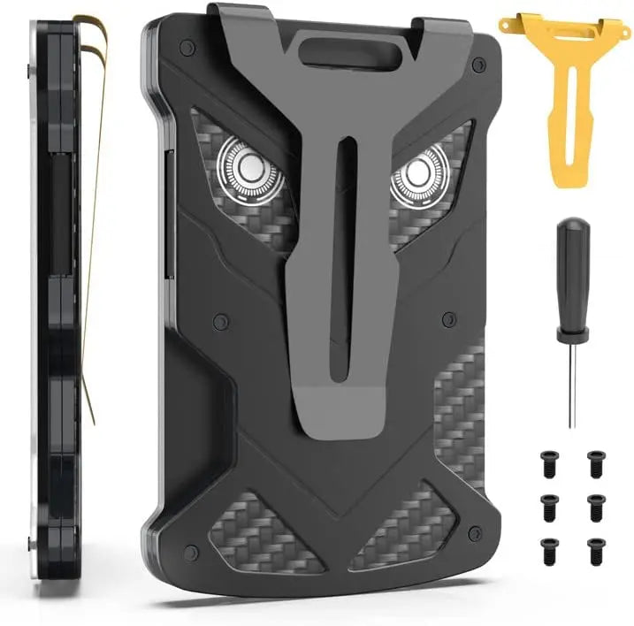 Tactical RFID Blocking ID Badge Holder & Slim Metal Card Wallet