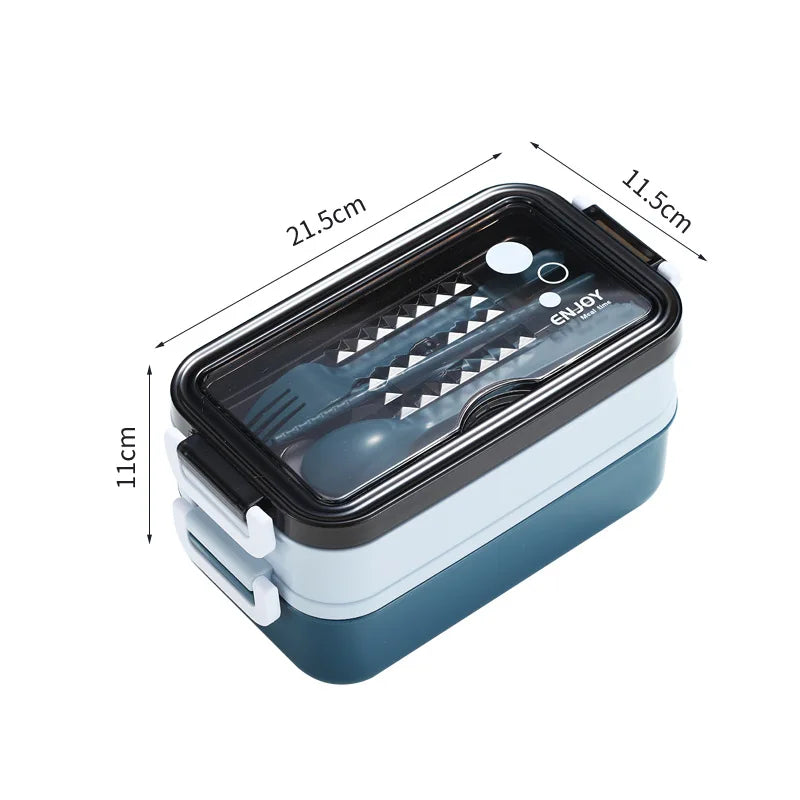 Stainless Steel Lunch Box Bento Double Layer Box Student Office Worker Food Container Microwae Heating Lunch Food Storage Box