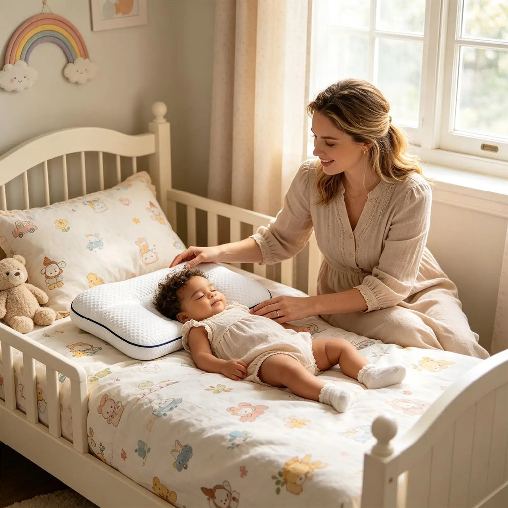 Children's Partition Pillows Double-Sided Breathable Travel Children Pillow for Boys Girls Homes Apartments Daycare Travel Road