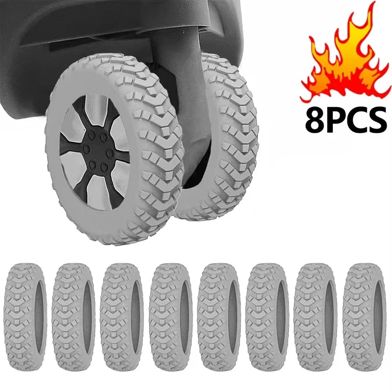 8 Pcs Silicone Luggage Wheel Protector Shoes Suitcase Casters Anti Abrasion Noise Min Travel Rolling Luggage Accessory Parts