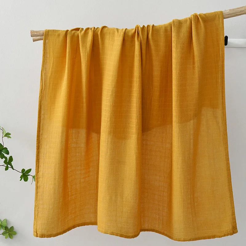 Baby Muslin Swaddle Blankets 2 Layers Breathable Skin-Friendly Newborn Receiving Blankets Swaddle Wrap Baby Essentials 120*110cm