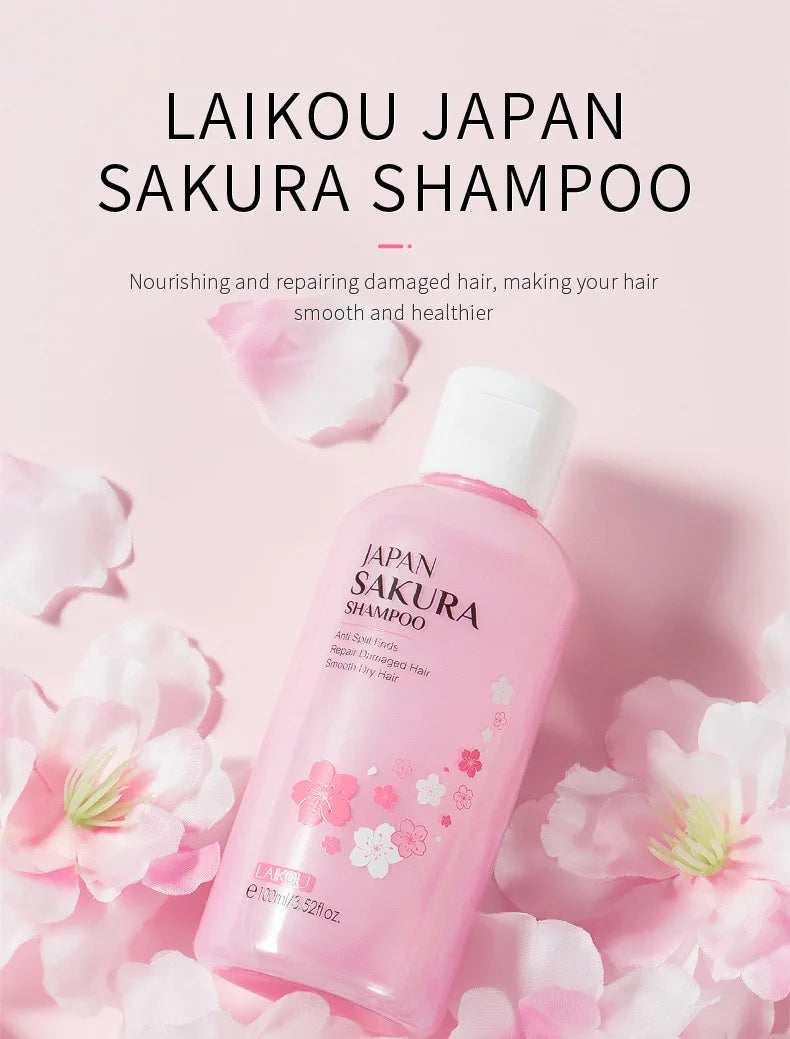 LAIKOU Japan Sakura Shampoo/Conditioner Repair Damaged Hair Moisturizing Nourishing Oil Control Hair Cleansing Care