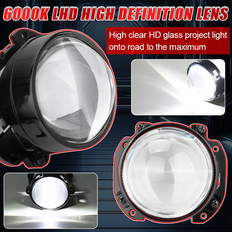 2.5 Inch Bi Led Projector Lens Led Light For H4 H7 9005 9006 Car Headlight Bulbs High Low Beam 6000K Diodes 160W Turbo Auto Lamp