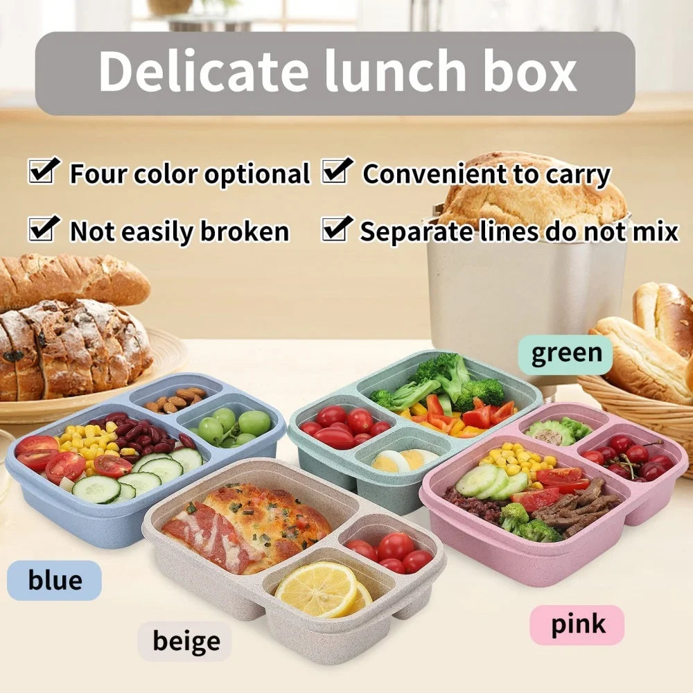 Separate Lunch Box Portable Bento Box Lunchbox Leakproof Food Container Microwave Oven Dinnerware for Kids School Adult Office