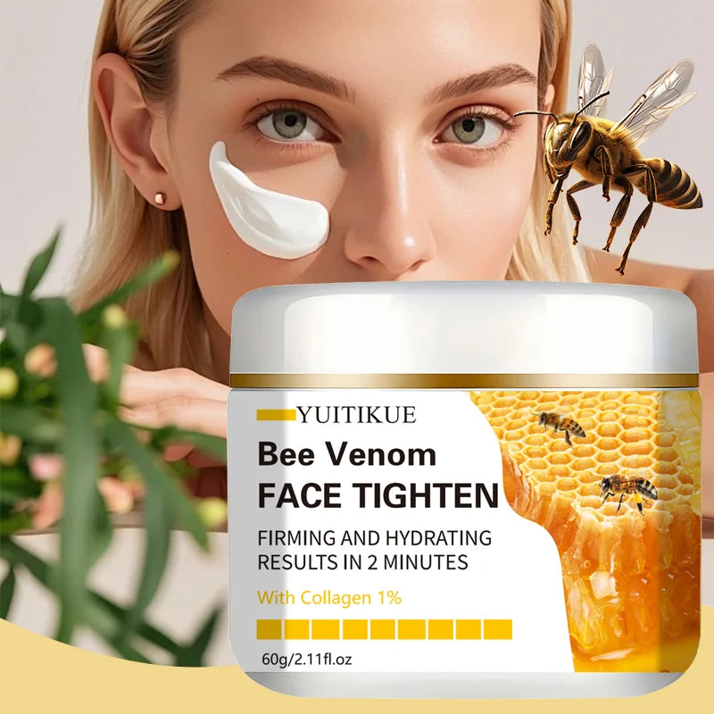 60g Bee Venom Face Tightening Cream With Collagen Vitamin E Hyaluronic Acid Hypoallergenic Deep Moisturizer For All Skin Types