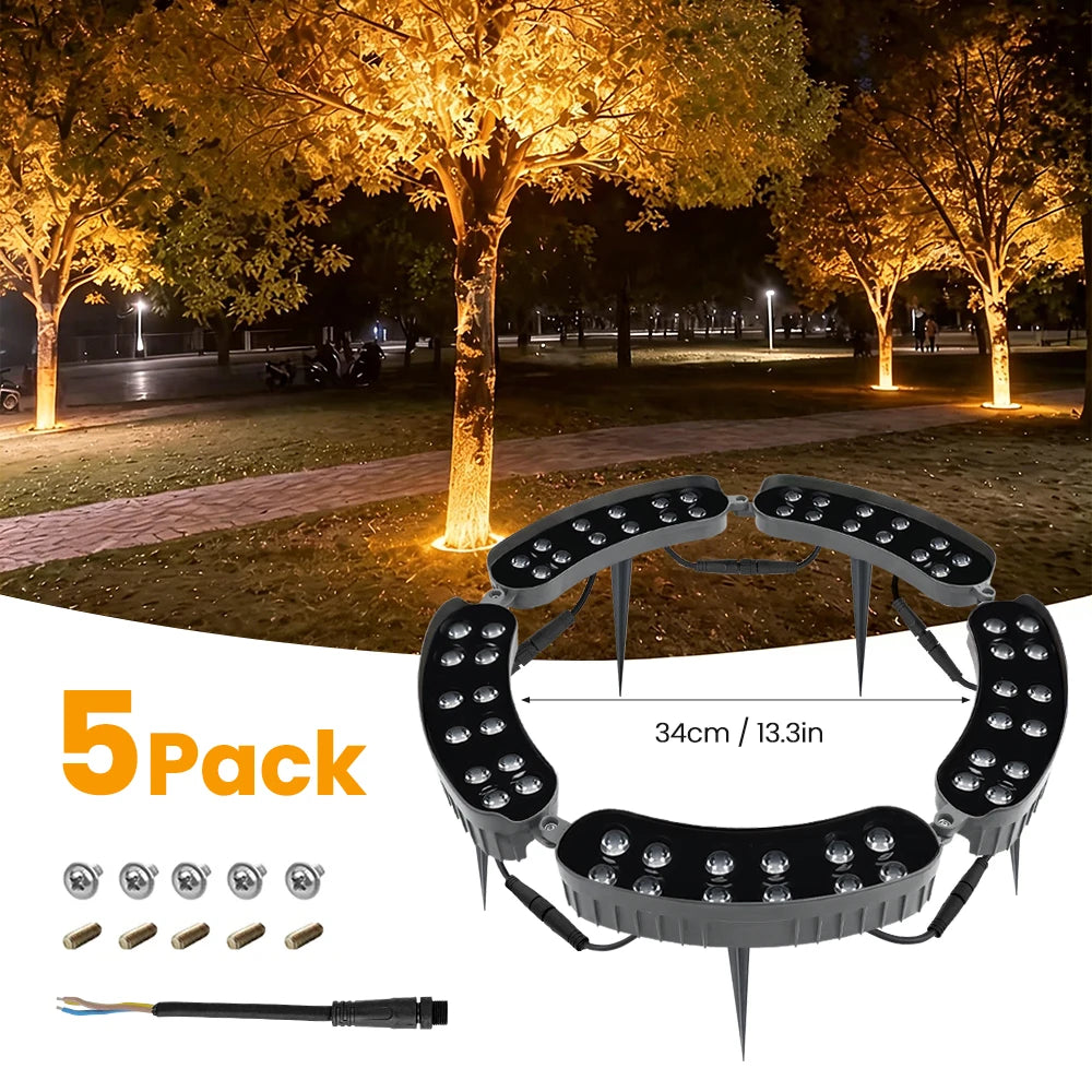 1-6Pcs Outdoor LED Tree Hugging Lamp 220V IP65 Waterproof Warm Light Garden Park Courtyard Decor Lamp Circular Tree Spotlight