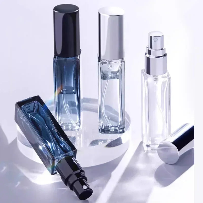 3PCS 5ML 10ML Mini Perfume Spray Bottles Glass Refillable Bottle Portable Travel Oil Liquid Cosmetic Container Perfume Atomizer