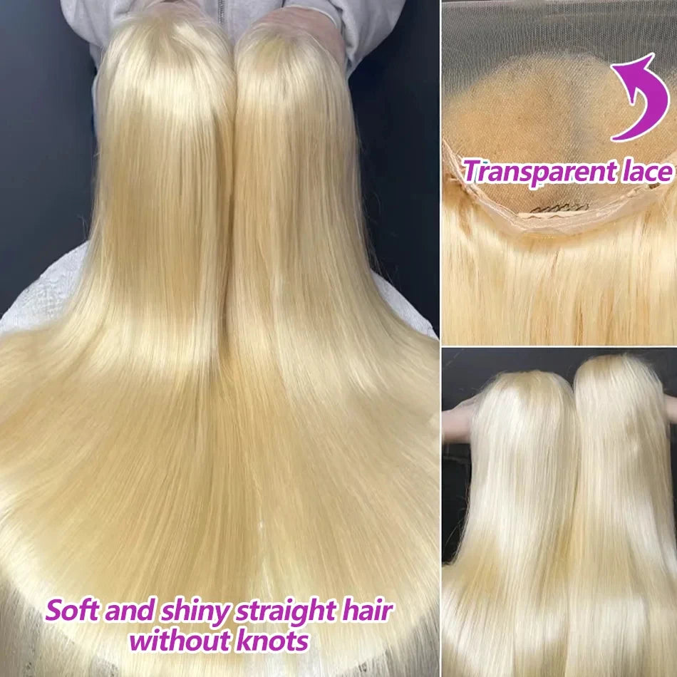 250 Density 30 40 Inch 613 Honey Blonde 13x4 Lace Front Human Hair Wigs Bone Straight 13x6 HD 13x6 Lace Frontal Human Hair