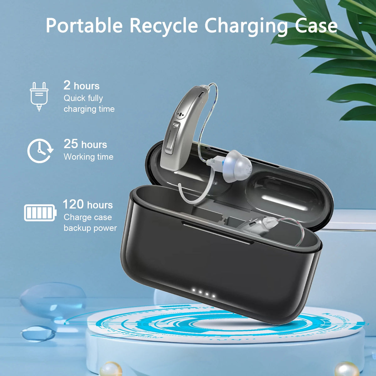 Rechargeable Hearing Aids for Deafness Elderly Digital Hearing Aid Sound Amplifier High Power Smart Noise Reductions Audifonos