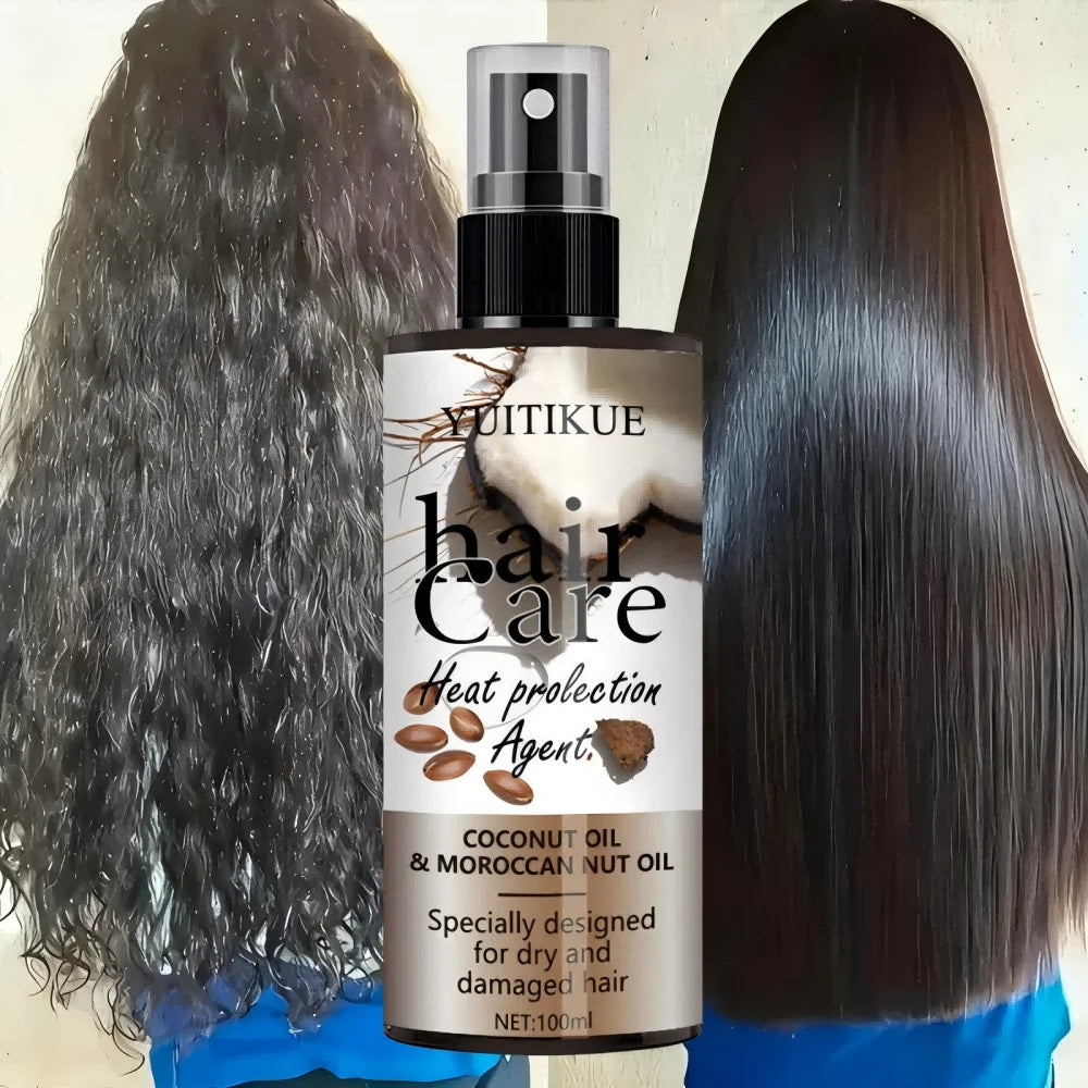 YUITIKUE Coconut Oil & Moroccan Nut Oil Hair Care Spray Heat Protection Agent Nourishing Repair for Dry Damaged Hair