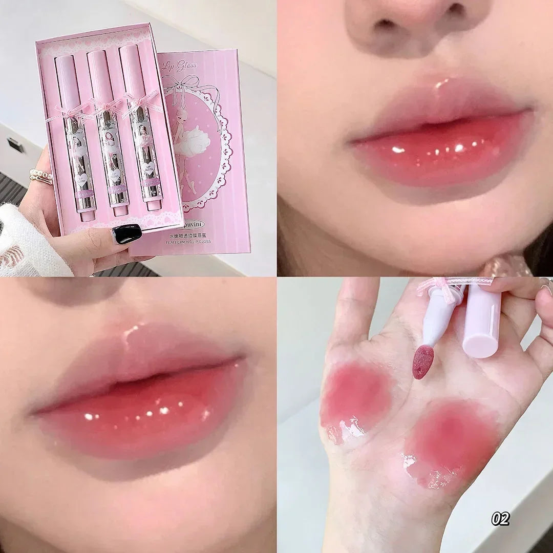 Halo-dyeing Tinted Lip Gloss Crystal Jelly Moisturizing Waterproof Mirror Water Glass Lip Gloss Transparent Color Cosmetics Gift