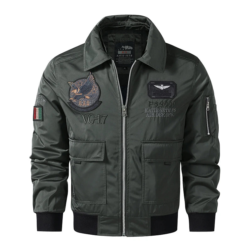 Military Air Force Flight  Bomber Jacket Men Fashion Aviator fur colloar Jacket New In Outerwears Autumn winter Jackets For Men