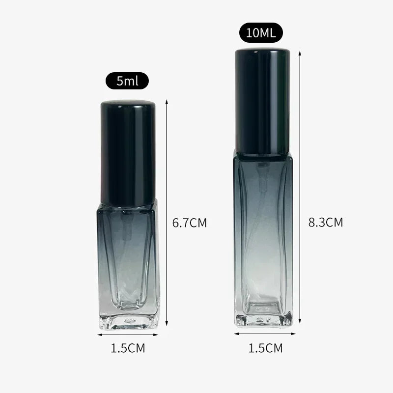 3PCS 5ML 10ML Mini Perfume Spray Bottles Glass Refillable Bottle Portable Travel Oil Liquid Cosmetic Container Perfume Atomizer