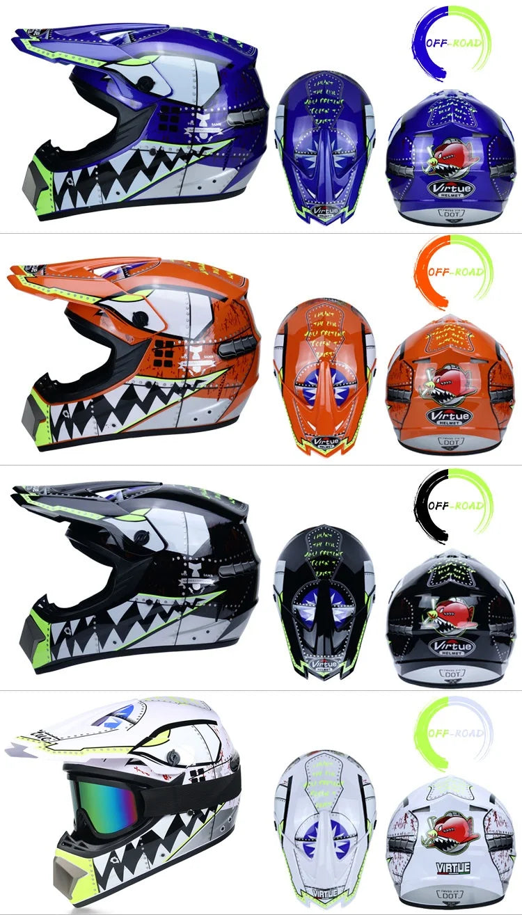 Off Road Motorcycle Helmet DOT Certified Motocross Dirt Bike Helmet ATV MX Downhill Racing Full Face Helmet Casco Moto Capacete
