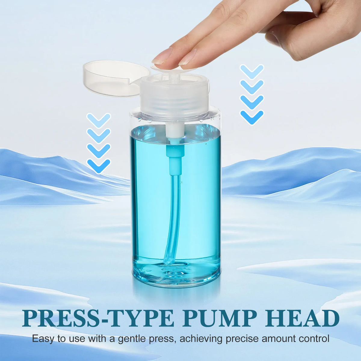 2Pcs 300Ml Empty Press Down Pump Bottle for Cleansing Water Toner Makeup Remover DIY Skincare Salon Dispenser Portable Leakproof