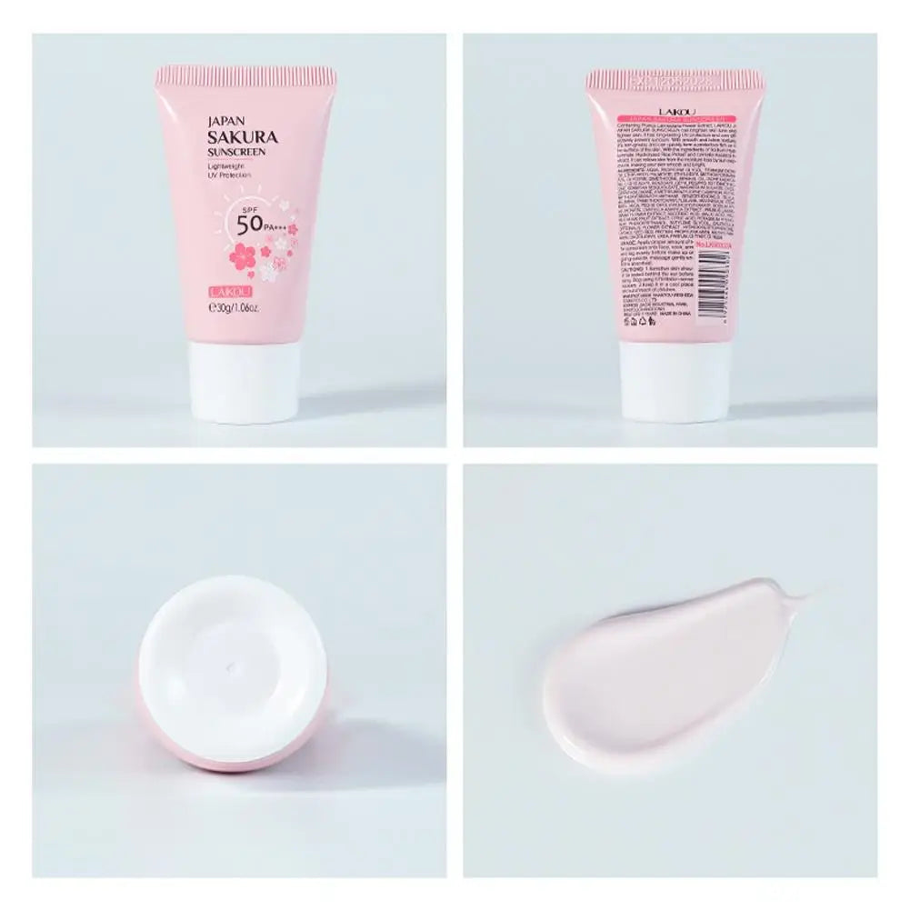 LAIKOU Japan Sakura Sunscreen SPF 50+ Brightening Sunblock Cream Face Body Moisturizing Isolating UV Protector 30g